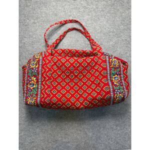 Vera Bradley Duffel Bag Provencal Red Floral Quilted Travel Tote Vintage